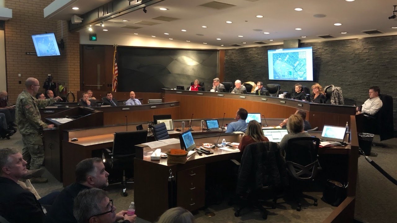 Chico City Council briefing during Mayor Randall Stone's successful fight against the federal government's effort to bring Camp Fire toxic debris inside Chico city limits