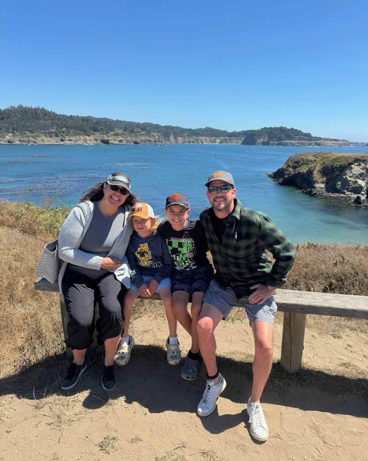 Randall, Krista, Karden and Rhys together on the Mendocino coast