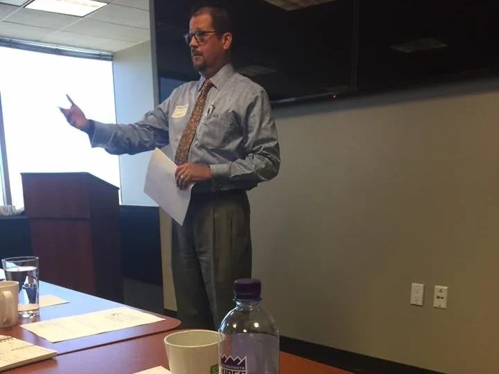 Randall Stone presenting during a League of California Cities Sacramento Valley Division meeting