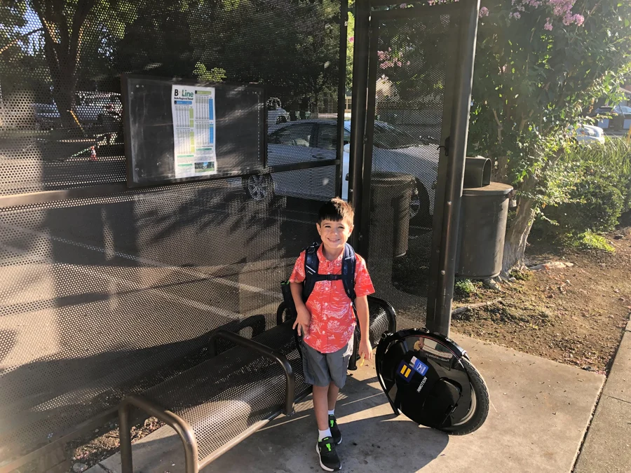 Stone family mobility at a B-Line stop