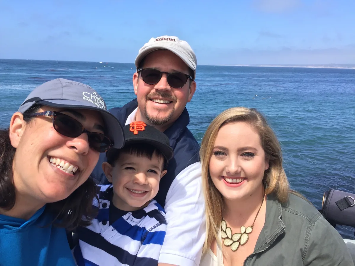 Stone family with Jenny during a coastal outing