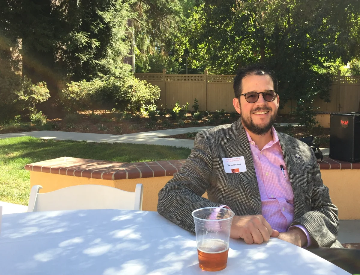 Randall Stone at Chico State’s Political Science and Criminal Justice Department 50th anniversary celebration at the President’s Mansion in 2017
