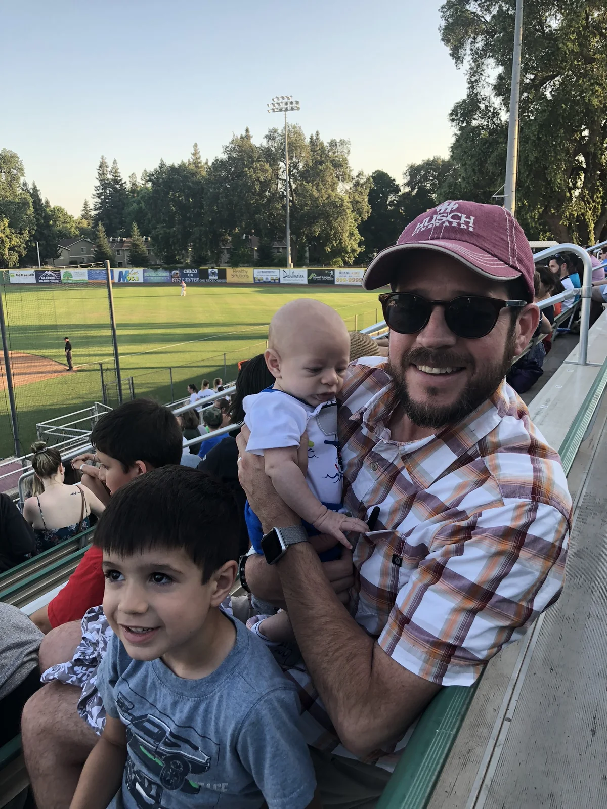 Randall Stone with Rhys and a very young Karden at Chico Outlaws baseball