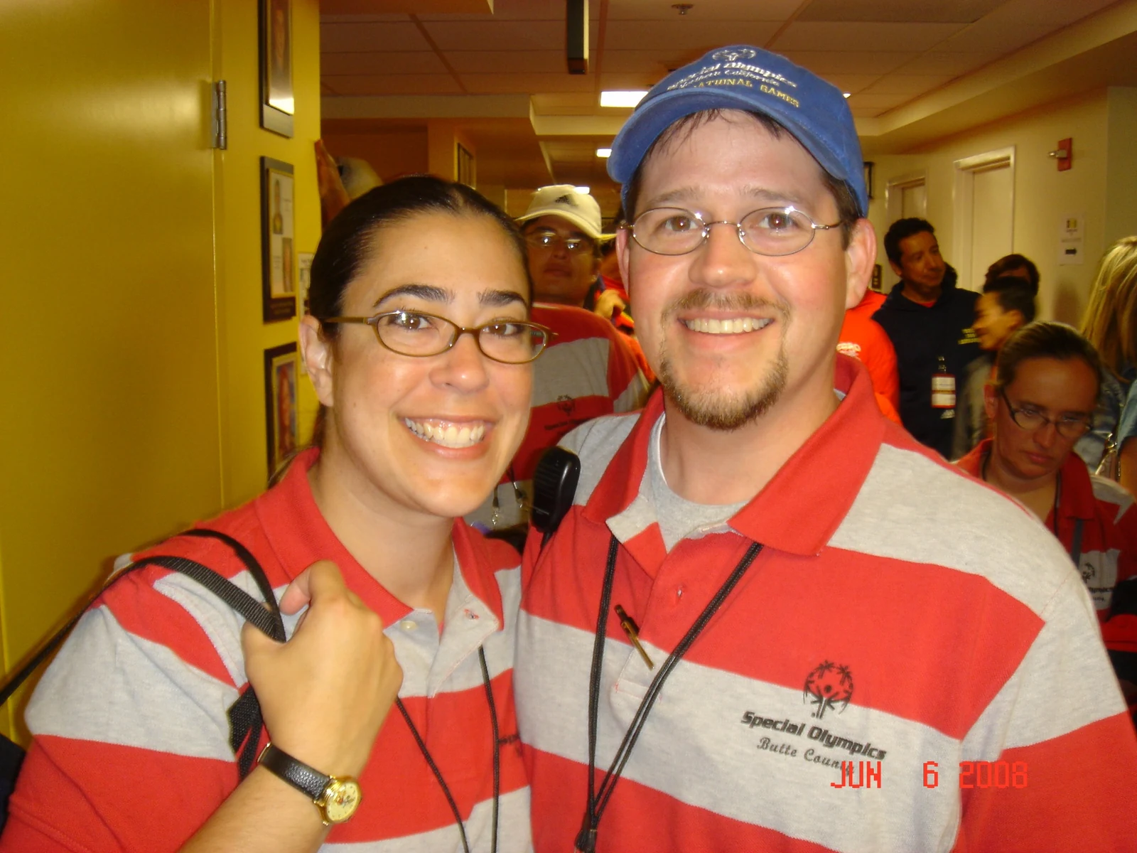 Krista and Randall Stone in Special Olympics Butte County shirts in June 2008