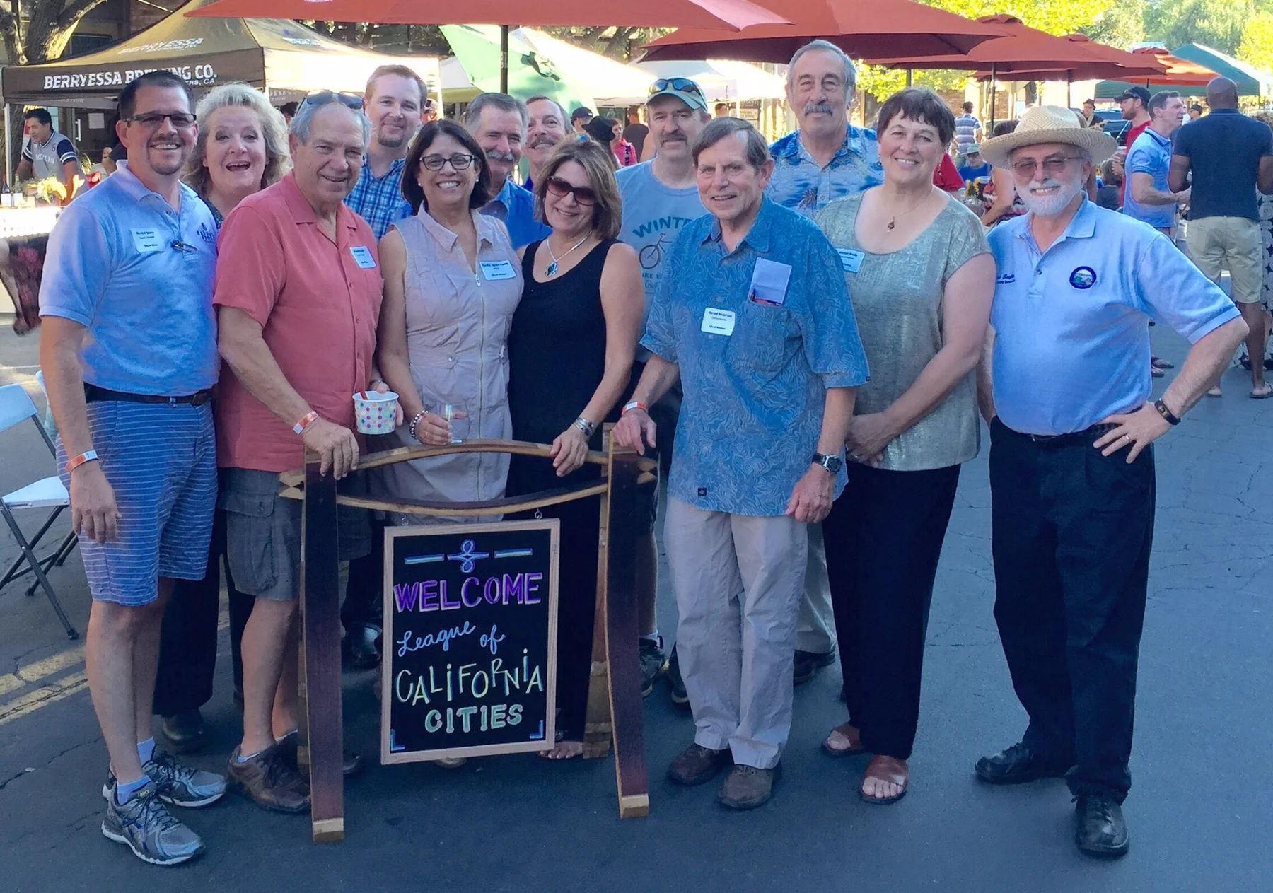 Randall Stone with League of California Cities colleagues at an outdoor gathering