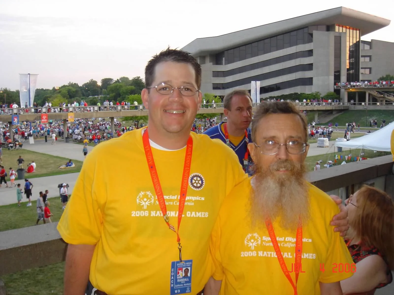 Randall Stone with athlete Norman at the 2006 Special Olympics USA National Games in Ames Iowa
