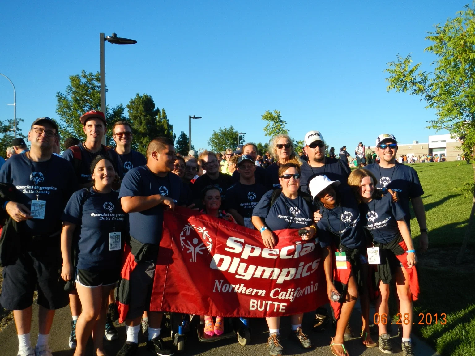 Special Olympics Butte County participants and volunteers gathered for a group photograph