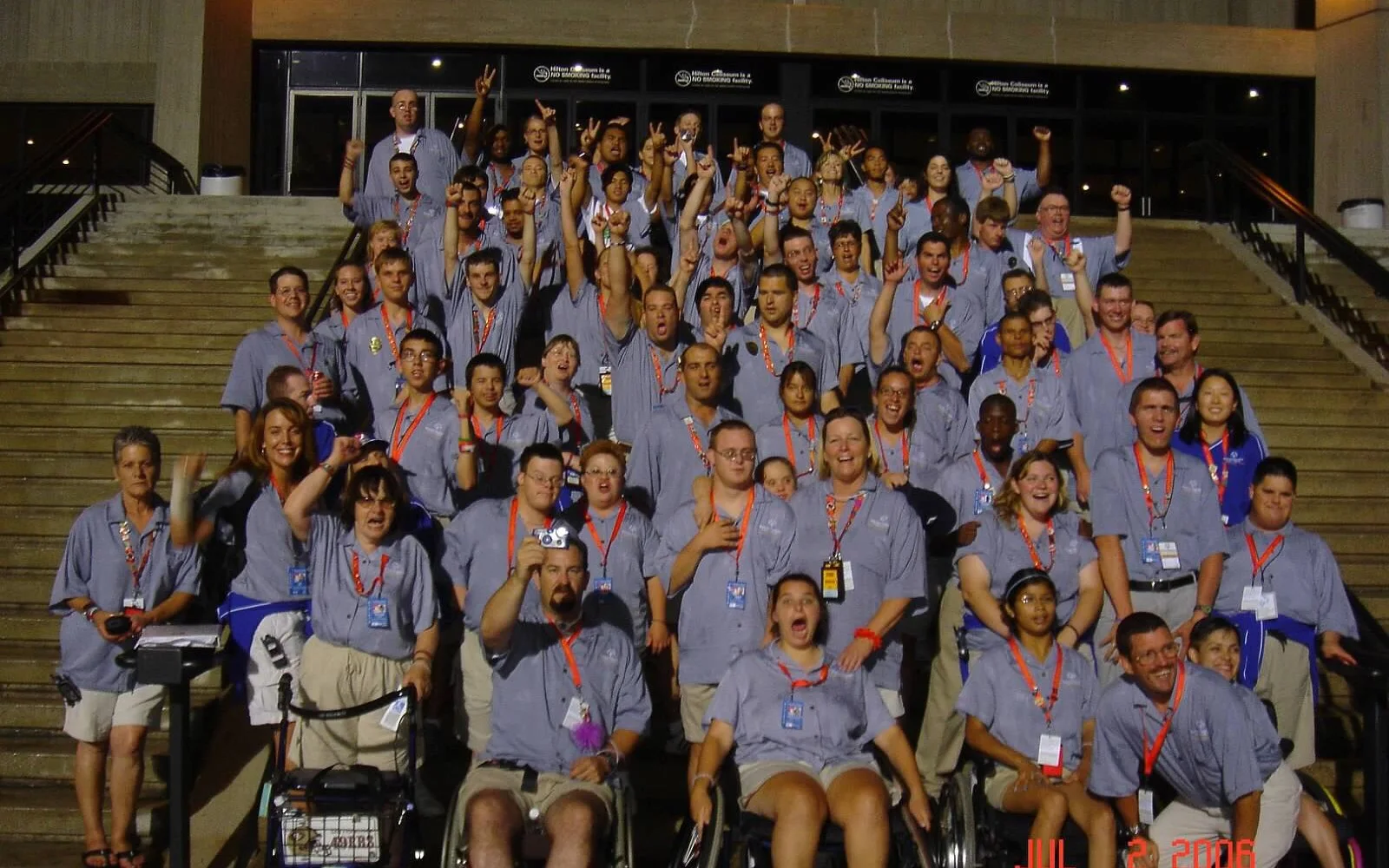 Special Olympics team group gathered during the 2006 National Games