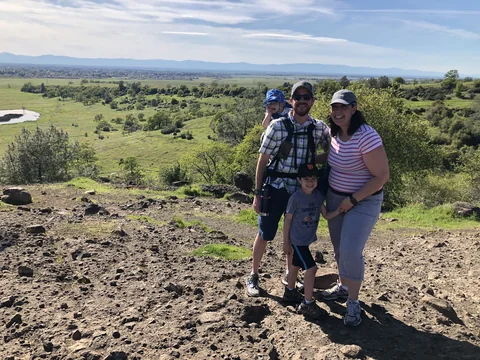 Stone family hiking together in 2019