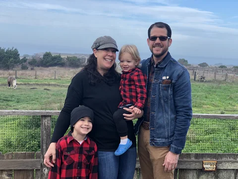 Stone family together outdoors during a 2020 outing