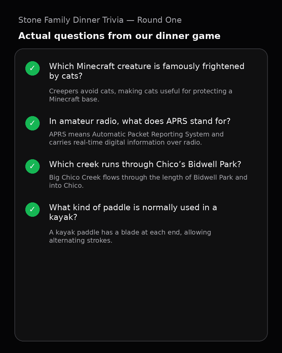 Stone Family Dinner Trivia round one screen showing a California grizzly bear flag question