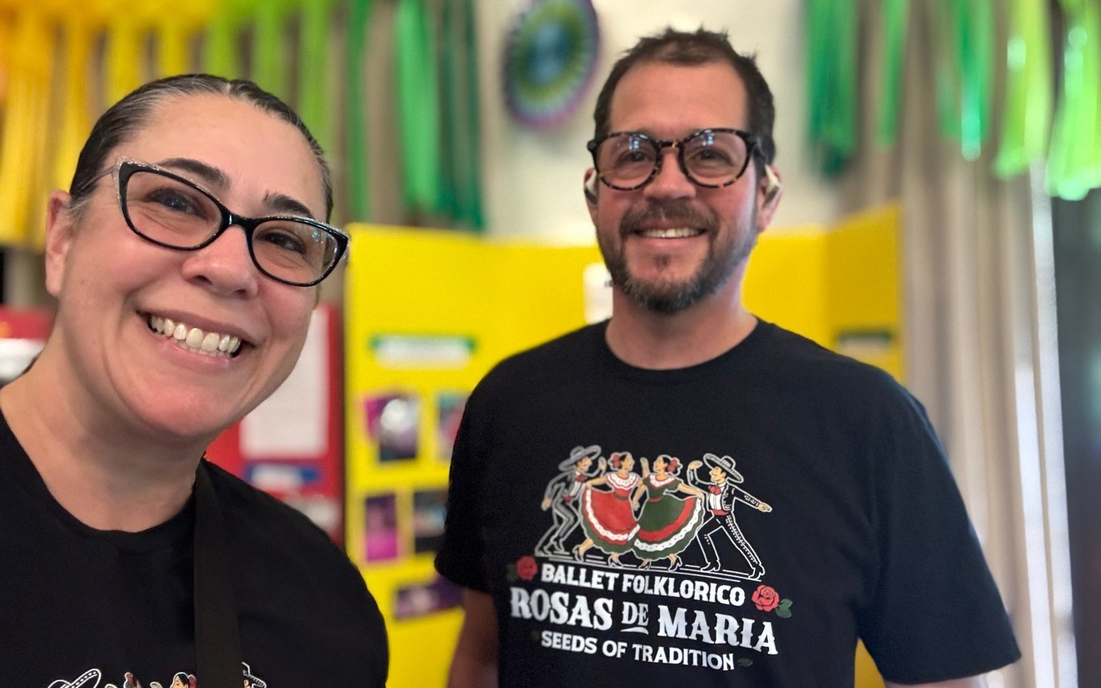 Krista and Randall Stone in Rosas de María program shirts